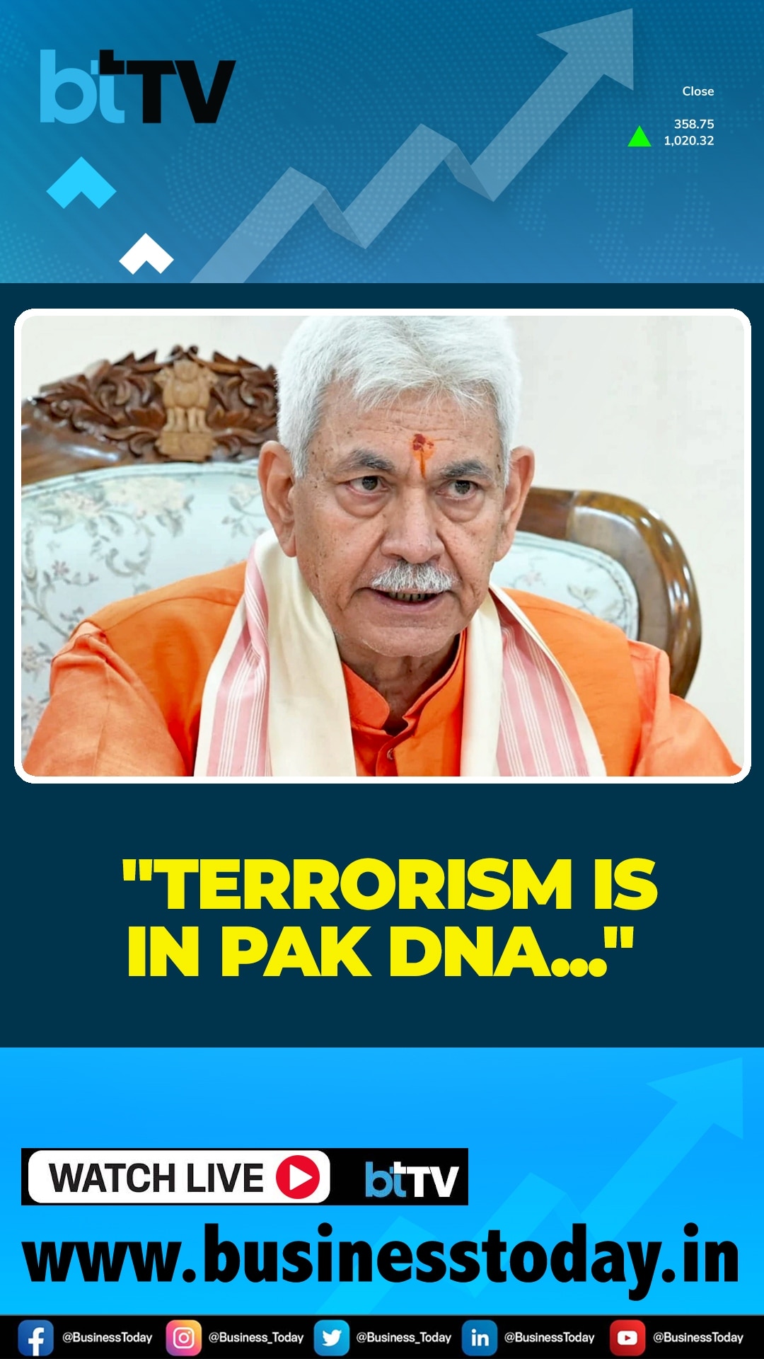 J&K L-G Manoj Sinha Slams Pakistan, Calls It A Terror Hub Which Fuels Global Violence