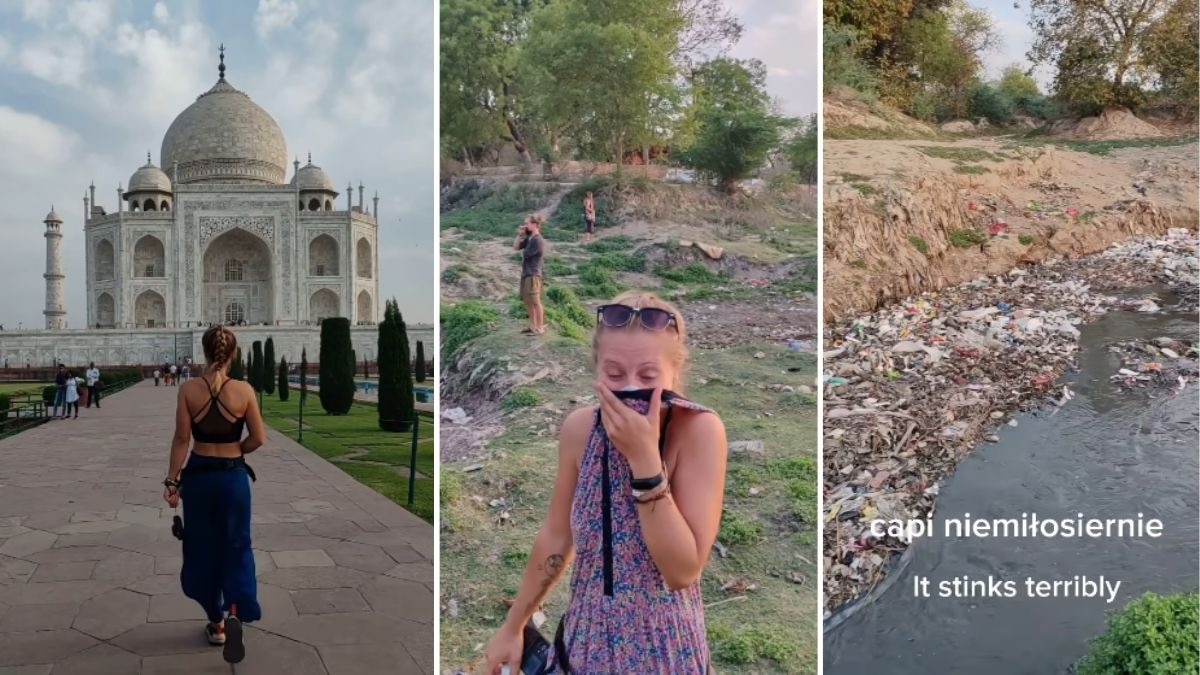 A video recorded by Polish tourists, claiming to be near the Taj Mahal, went viral.