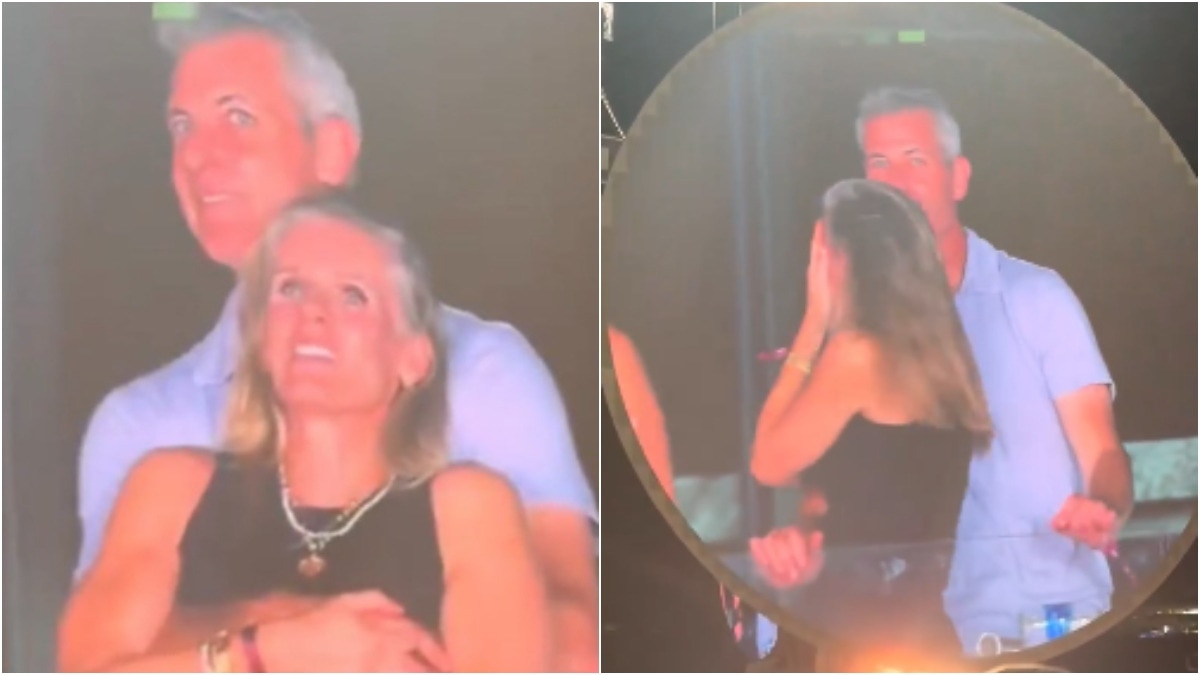 Andy Byron and Kristin Cabot caught in an intimate moment at Coldplay’s Boston concert (Photos: Amiri King/X)