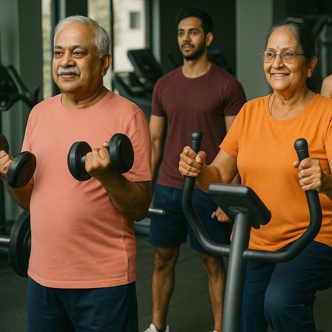 old people in gym